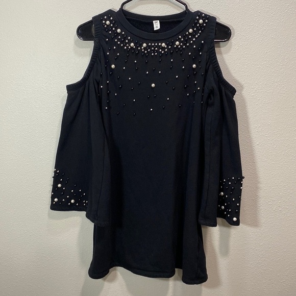 5 for $25 ВP cold shoulder beaded sweatshirt dress fleece dress - Picture 2 of 9